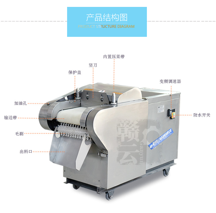 結(jié)構(gòu)示意圖 變頻調(diào)速切菜機(jī)